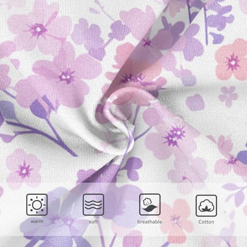 KLL Lilac and Pink Flowers Toddler Boy Pure Cotton Athletic Underwear Breathable Children Undies3