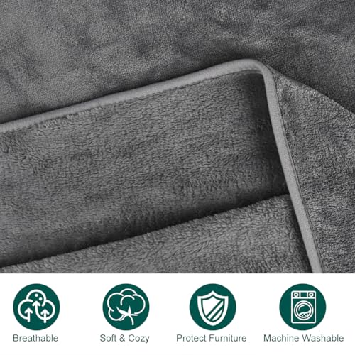 Onarway Dog Blanket Washable for Puppy: 4 Packs Dog Blankets 40”x28” - Fluffy Soft Small Throw for Cat Puppy Kitten Dogs - Fleece Pet Blankets for Bed Sofa Car and Indoor - Grey and Khaki - Image 5