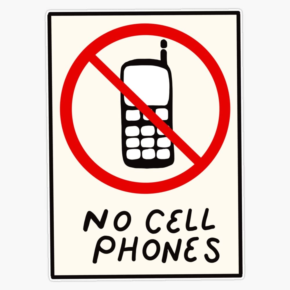 Lukes No Cell Phones Pattern Coffee Diner Pack Sticker Bumper Sticker Vinyl Decal 5"