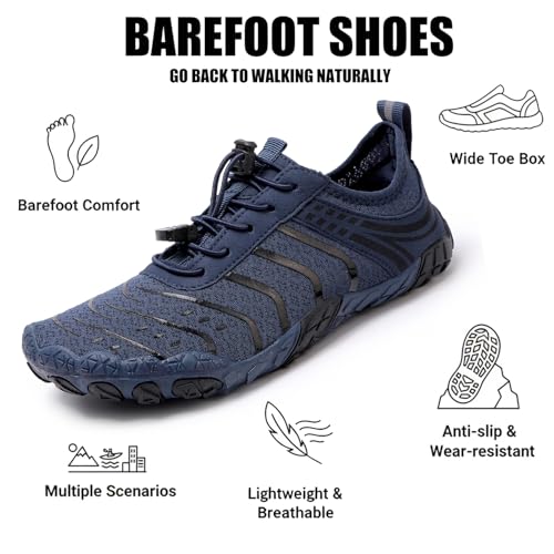 Image of Hike Barefoot Shoes Womens Men,Unisex Barefoot Water Shoes Breathable, Anti-Slip Hiking Footwear for Athletic Wide Toe Shoe Footwear for Hiking, Walking, Running, Yoga, and Water Sports