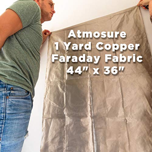 Image of ATMOSURE Faraday Fabric & Tape Kit (1 Yard; 44 x 36 in Fabric; 197 in Tape) - Copper-Nickel Shielding for RFID Blocking and DIY Signal Isolation