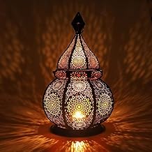 Gadgy Oriental Lamp Metal 36 cm - Moroccan Lamp with Shadow Effect - Oriental Lantern Handmade 36 cm Ideal as Balcony Decoration - Ramadan Decoration Lantern Indoor and Outdoor Use
