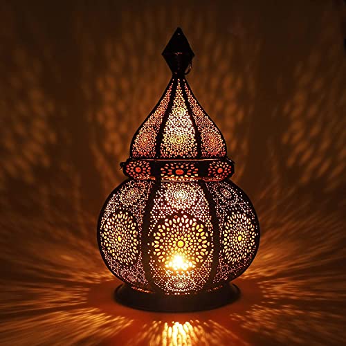 Gadgy ® Orientalisk Lampa (36 cm) l För Ljus och Elbelysning l Inom- och Utomhusdekoration l Vindtålig l Marockansk Arabisk Orientalisk l Handgjord