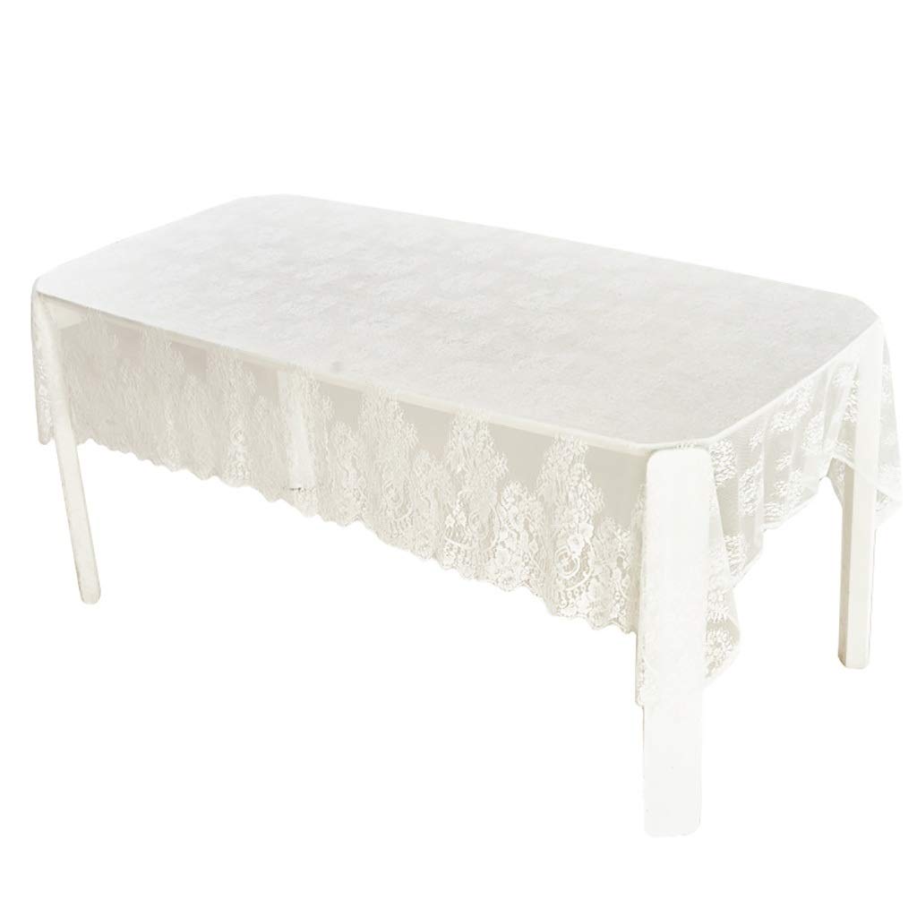 Nappe pour mariage en dentelle blanche rectangulaire style rustique