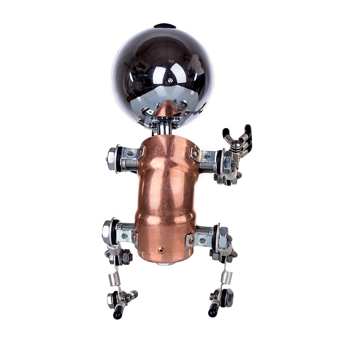 3D metalowy model lampy do montażu robota dla dorosłych, DIY, steampunk, ręcznie wykonany, mechaniczny metalowy robot, kreatywne wyznaczanie trendów, dekoracyjne prezenty dla mężczyzn (model zasilany