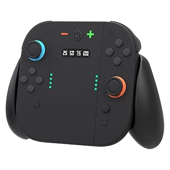 Goldium JoyCon Charging Grip for Nintendo Switch 2 | Magnetic Grip with Built-in 2000mAh Battery | Play While Charging with LED Indicator | Compatible with Joy-Cons 2, Switch 2 Accessories