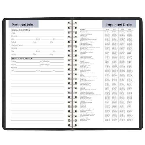 Image of AT-A-GLANCE 2026 Appointment Book Planner, Weekly, 5 inch x 8 inch, Small, DayMinder, Black (G2000026)