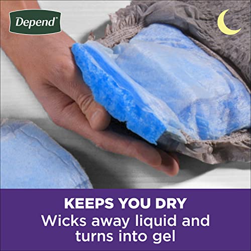 Depend Night Defense Adult Incontinence Underwear For Men, Disposable, Overnight, Large, Grey, 56 Count, Packaging May Vary #TOP4