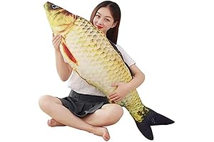 Enchanting Kids Fishing Stuff: JULAN 3D Giant Soft Fish Cushion Pillow Carp