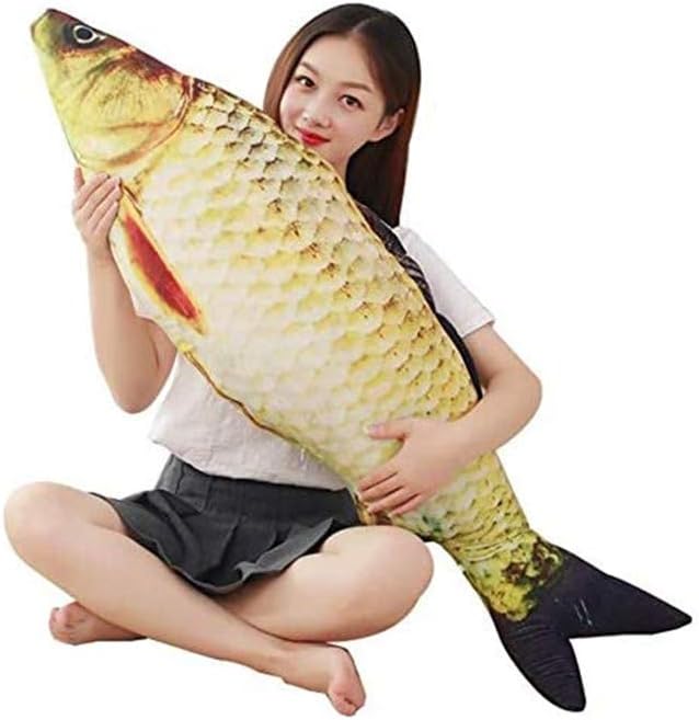 3D Giant Soft Fish Cushion Pillow Carp Plush Pillow Stuffed Toy Throw Pillow for Home Decoration Gift Kids Pillow Stuffed Animal Toy (31inch/ 77cm)