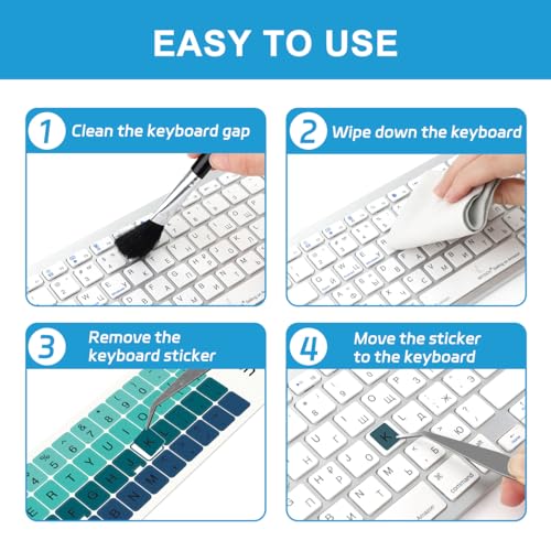 Stickers para teclado Boaulee 2PCS verde degradado miniatura 6