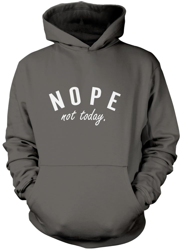Hotscamp Unisex Kids Heather Grey Nope Not Today Hoodie - Grey Large