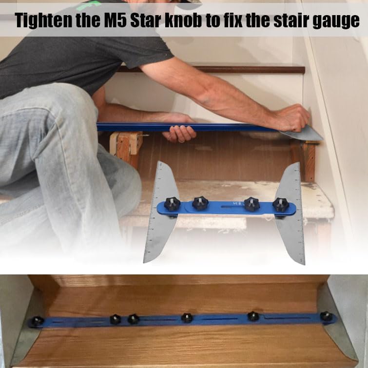 Miniatura 4 de Herramienta de plantilla de calibre de peldaños de escalera, plantilla de escalera, herramienta de medición de escaleras, estante para escaleras,