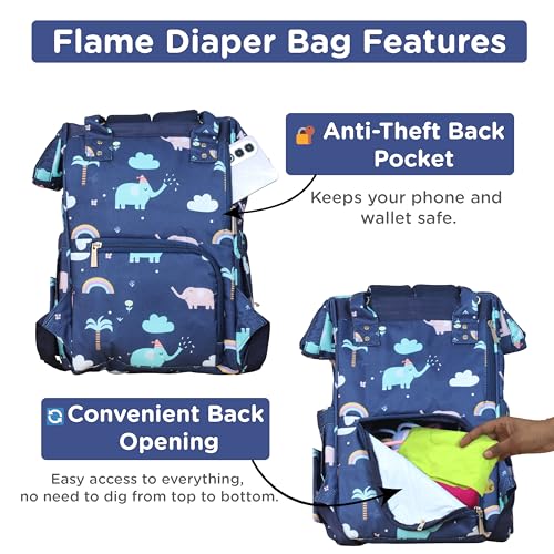 Image of Motherly Patented Design Maternity Hospital Bag | Large Capacity Diaper Bag for Mom & Newborn Baby | Multi-Pocket Water-Resistant Baby Travel Bag with Organized Storage (Flame Series) | for Mothers