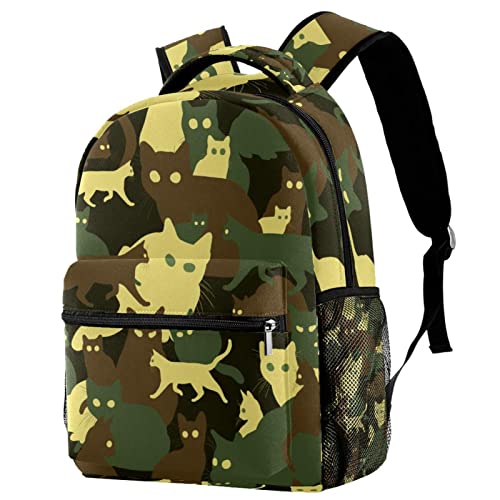 Sac à dos de voyage jaune polyvalent avec porte-gourde et motif rat imprimé