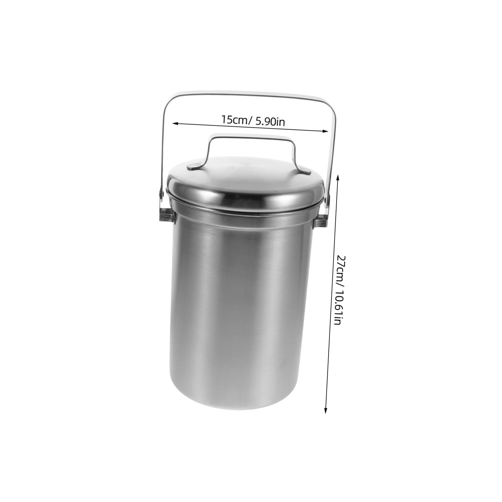 Lurrose Poubelle Compost la Cuisine en INOX 3L Couvercle Étanche, Bac à Déchets Alimentaires pour Recyclage Domestique et Usage en Intérieur