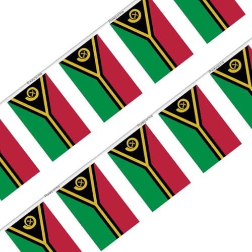 Guirlande drapeau Vanuatu 18x28cm fanion fête décoration extérieure