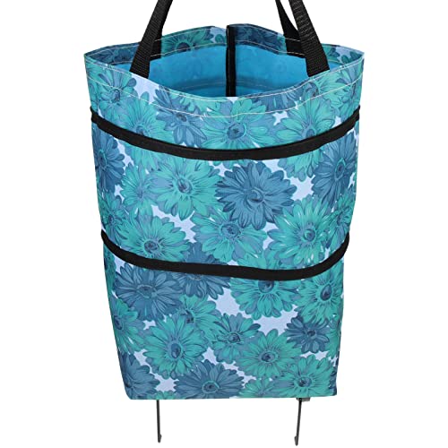 Luxshiny Faltbare Einkaufstasche Mit Rollen Faltbarer Einkaufswagen Einkaufstrolley Tasche Auf Rollen Oxford Stoff… – Bild 5