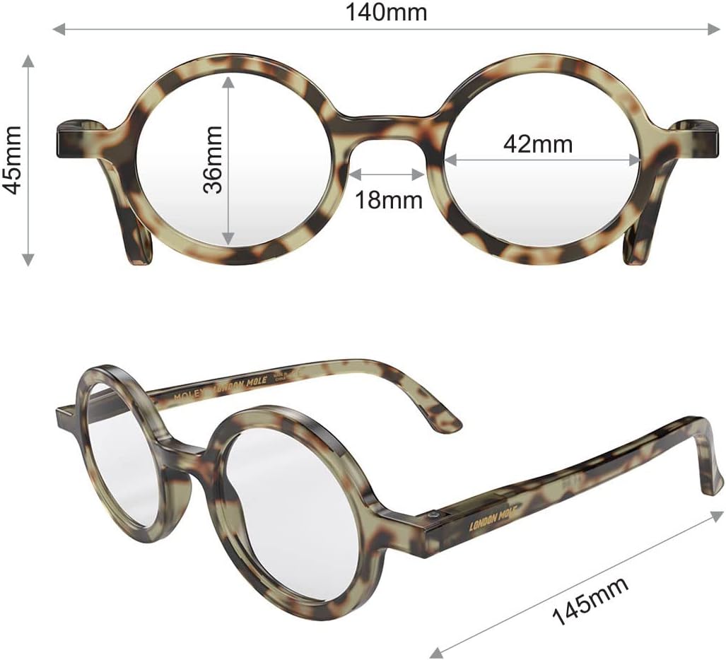 LONDON MOLE® Moley reading glasses | Cool round shaped readers | Men’s Women’s Unisex | Spring hinges - Image 7