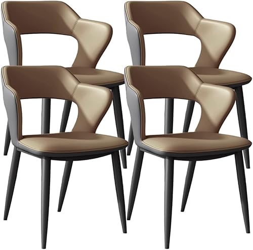 Miniatura 14 de YVYKFZD Leather Dining Chairs Set, Kitchen Chairs with Curved Back, Upholstered Dining Room Chair, Comfy Side Chair Lounge Armchair, for Living