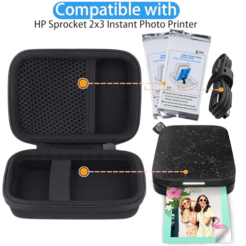 co2CREA Hart Reiseschutzhülle Etui Tasche für HP Sprocket Portable 5x7.6 cm Sofortbilddrucker Mobiler Tragbarer Fotodrucker,Nur hülle
