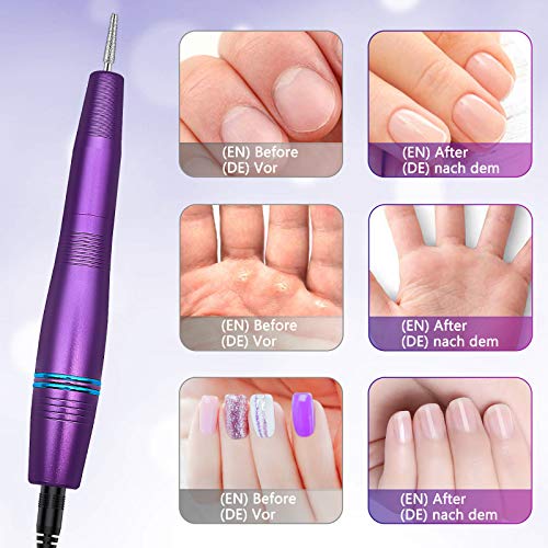 Janolia Elektrische Nagelfeile für Gelnägel 11 in 1 Professionell Elektrische Nagelfräser Set 20000U/Min Einstellbarer… – Bild 6