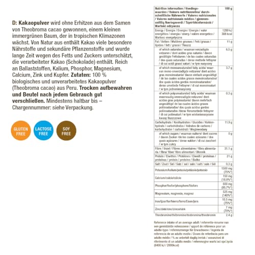 Purasana® Bio Kakaopulver – 200g, ungesüßtes Rohkakao Pulver ohne Zucker, Vegan & Zertifiziert