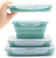Vista 10 de Lonchera plegable de silicona, contenedor portátil de almacenamiento de alimentos, caja de picnic al aire libre, ahorro de espacio, apta