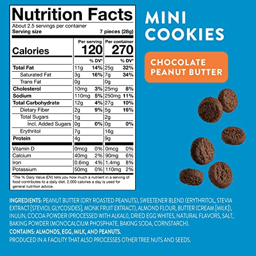 HighKey Sugar Free Chocolate Peanut Butter Cookies - Keto Protein Snacks Zero Sugar Added Sweets Gluten Free Desserts Low Carb Snack Diabetic Treats Healthy Almond Flour Cookie Diet Food 2.25oz 3-Pack - Thumbnail 6