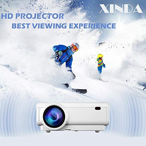 Projector(2020) XINDA 2000 Lumens Video Projector with 170' Display 50,000 Hours LED Full HD Video Projector,Compatible with HDMI, VGA, USB, AV, SD for Home Theater