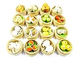 Set of 16 Dim Sum Chinese Cuisine Handmade Dollhouse Miniatures Food 13798