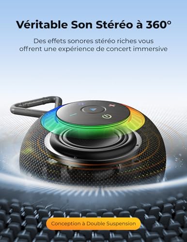 UOHHBOE Enceinte Douche Bluetooth Étanche IPX7 20W 24H – vue 3