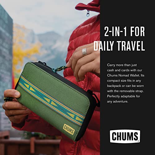 Chums Nomad Wallet - Purse & Cell Phone Wallet with Card Storage, Extra Pocket Space & Removable Strap - Black2