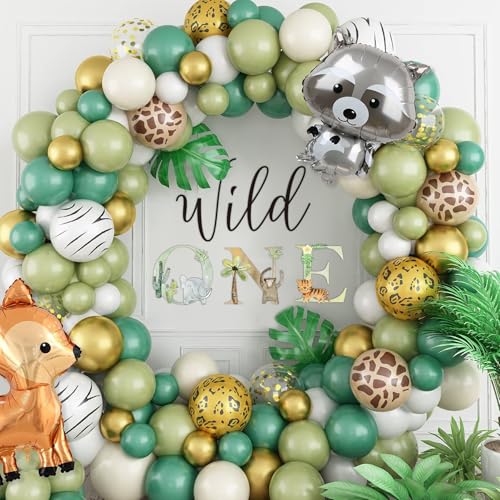 Decoración cumpleaños 1 año niño animal safari miniatura 3