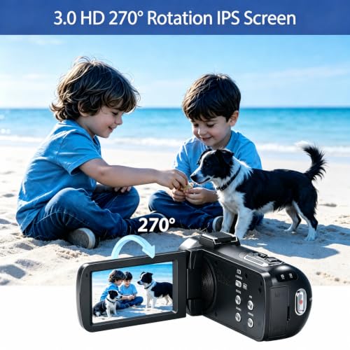 Image of Camcorder Video Camera 4K Ultra 80MP Vlogging Camera for YouTube