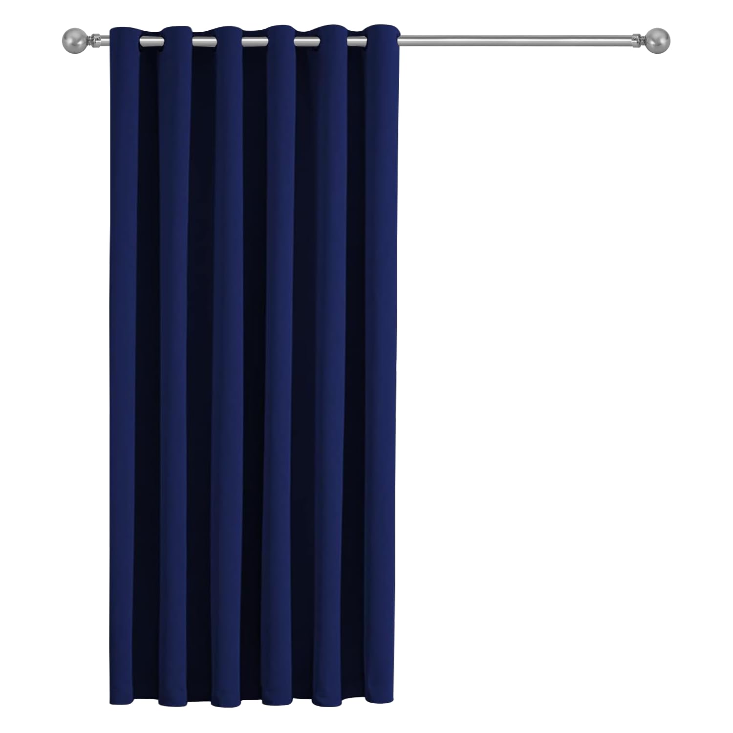 Imperial Rooms Eyelet Blackout Curtains for Living Room 66x84 Inch Navy Curtains for Bedroom Energy Saving Thermal Curtains One Panel with Tieback