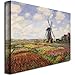 Tulip Fields with Rijnsburg Windmill, 1886 by Claude Monet, 18x24-Inch Canvas Wall Art