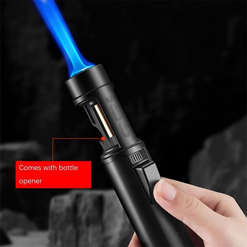 Encendedor butano recargable con llama ajustable y resistente al viento miniatura 2