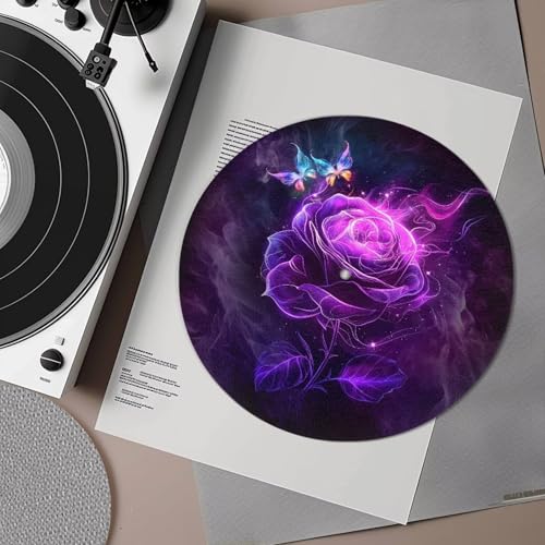 Hechitok Purple Rose Turntable Mat 11.75