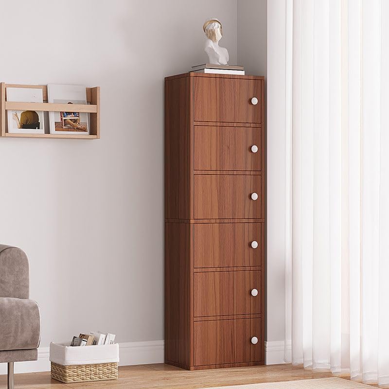 Image of Mevigo 6-Door Morden Wooden Collapsible Wardrobe for Storage /Space Saving Wooden Wardrobe with Doors /Collpsible Storage Organiser /Closet for Bedroom /Living Room -Wallnut
