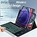 Backlit Keyboard Case for Samsung Galaxy Tab S10 Lite/ S10 FE/ S9 FE 5G 10.9 Inch/Tab S9 11 Inch, 7 Color Light Detachable Wireless Keyboard with 360 Rotatable PU Case