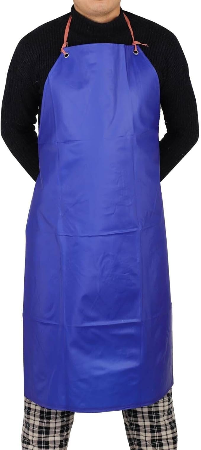 Smilegirl Unisex Blue Heavy Duty Waterproof Oil Proof Pvc Apron Kitchen Cook Garden Butcher Bbq For Dishwashing Lab Butcher Cooking Kitchen (Blue)
