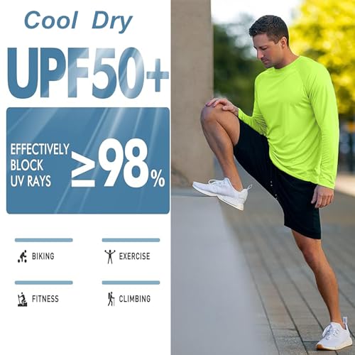 Men's Athletic Running Shirt Long Sleeve Quick Dry UPF 50+ Sun Protection Hiking Fishing T-Shirts for Men4