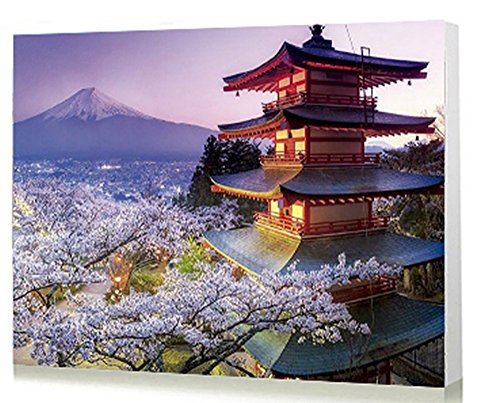 WOWDECOR Art Supplies Malen-nach-Zahlen-Set, Motiv: Mount Fuji, japanische Landschaft, 40 x 50 cm, mit Malpinseln, Leinwand (ohne Rahmen) Cover