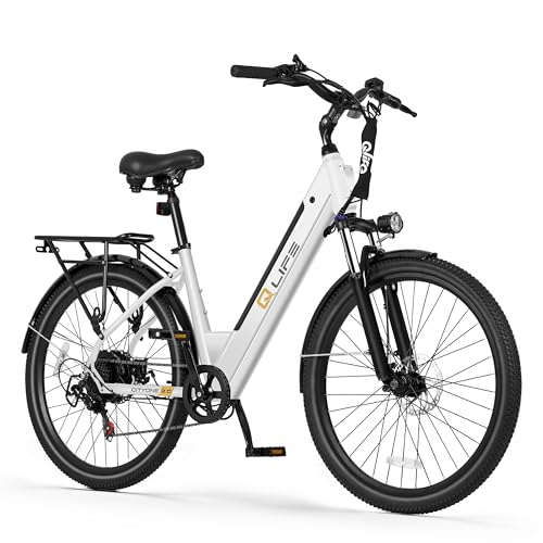 Qlife Cityone 2.0 Electric Bike for Adults,Up to 65Miles,28MPH,1200W Peak Motor 26