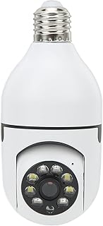 Light Bulb Security Camera, WiFi Home Video Surveillance Cameras with E27 Socket, Night, Remote Viewing, 2 Way, Motion Detection Wireless Security Camera for Baby, Pet