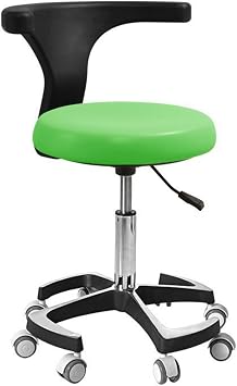 Office Chair, Work Chair, Computer Chair, Round Chair, Counter Chair, Dental Chair, Rolling Stool with Low Backrest, Dentist Doctor Chair, Rolling Stool, Adjustable Height, 360  Rotation, Easy
