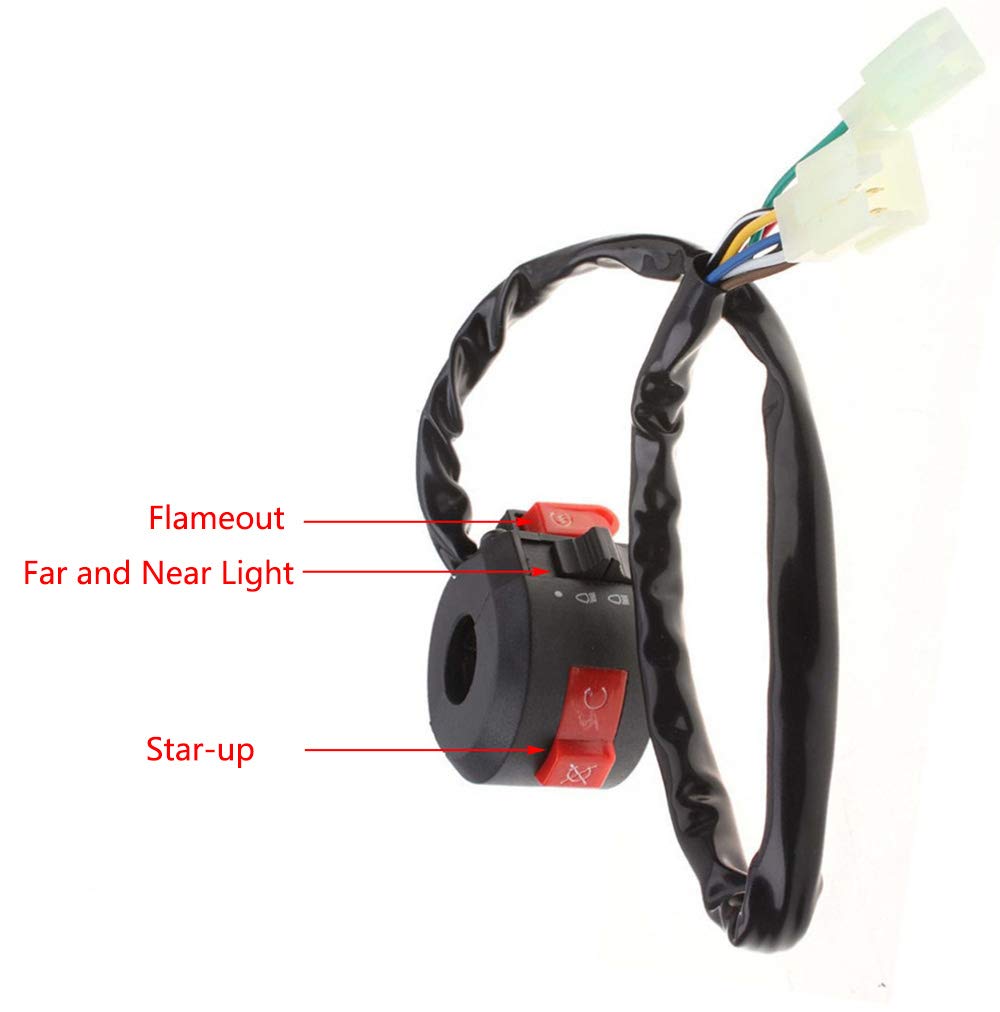 4 Wires Ignition Switch Key with Cap+3 Function Left Starter Switch Assembly for 50cc 70 cc 90cc 110 cc 125cc 150cc TaoTao SUNL Chinese ATV Quad 4 Wheeler 125cc Apollo Dirt Bike Scooter Parts : Automotive