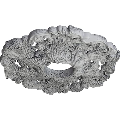 Image of Ekena Millwork CM19ORUWC Orrington Ceiling Medallion, Ultra Pure White Crackle