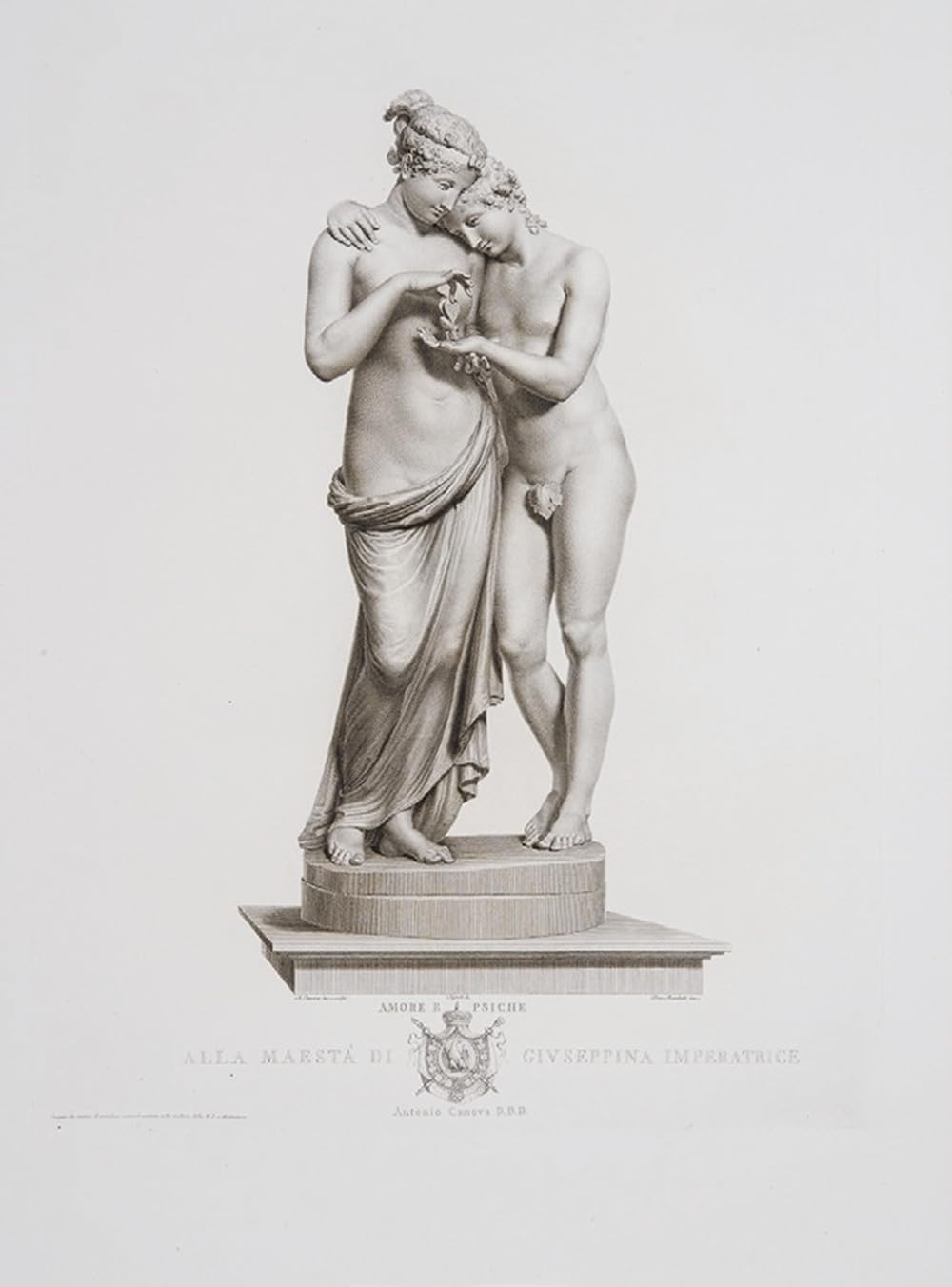 Stampe d'Antonio Canova Roma MDCCCXVII gravure sculpture italienne 1817